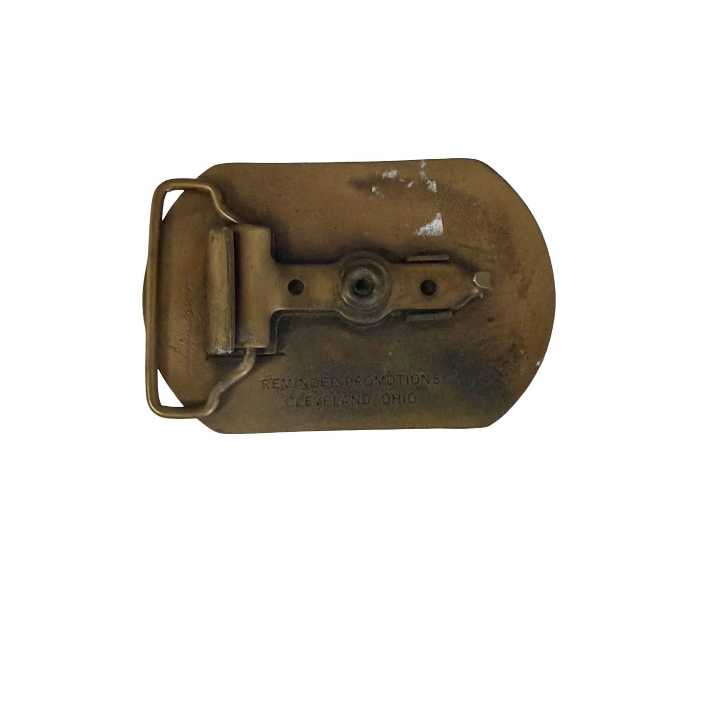 Vintage Roadway Trucking Brass Belt Buckle Railroad Style Logo Cleveland Ohio
