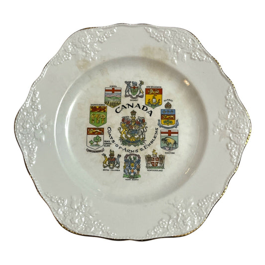 Vintage Canada Coats of Arms Plate Marlborough Old English Ironstone Simpsons England
