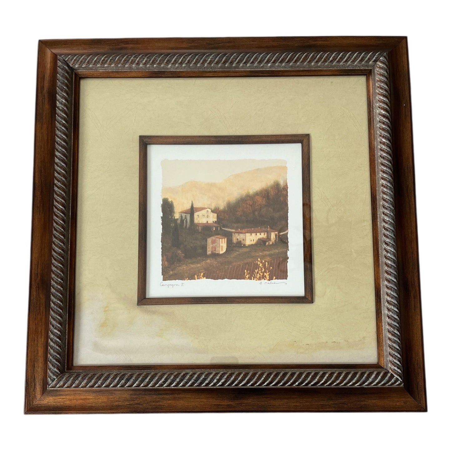 Framed “Campagna II” Art Print by S. Melin – Rustic Countryside Landscape – 20.5” Wall Art