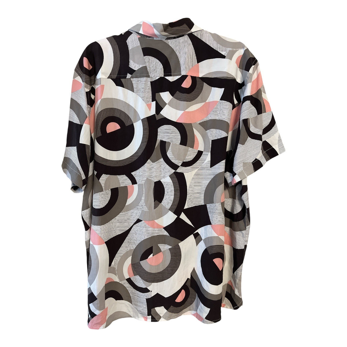 Perry Ellis XXLT 2XL Tall Lyocell Shirt Retro Mod Geometric Print