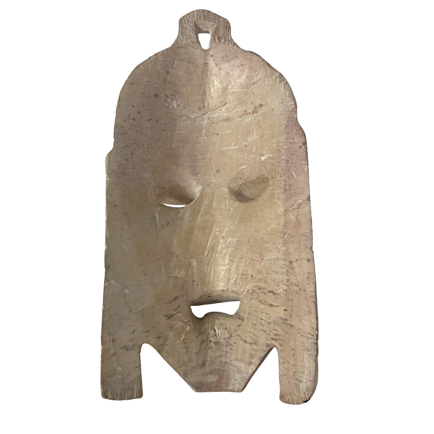 Vintage Hand Carved Stone Tribal Mask Wall Hanging 10” x 5” Folk Art Sculpture