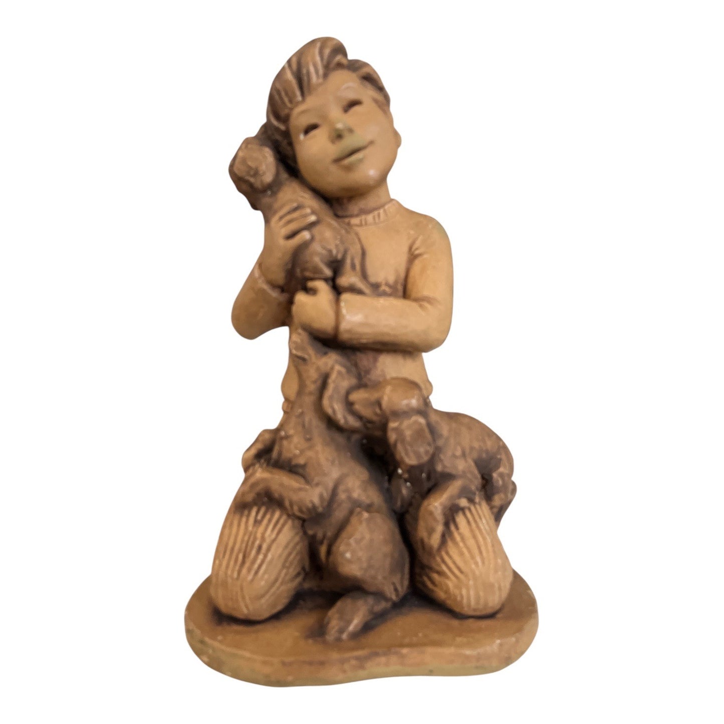 Vintage Lee Bortin Originals Boy with Dogs Figurine Chicago Child Sculpture 10”