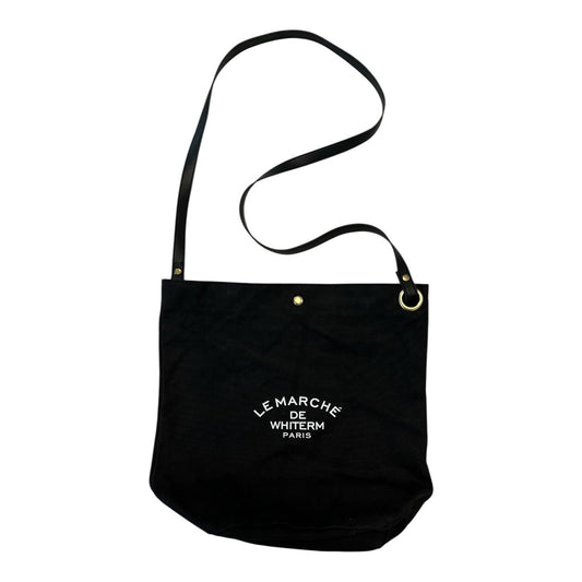 Le Marché de Whiterm Paris Black Canvas Shoulder Bag