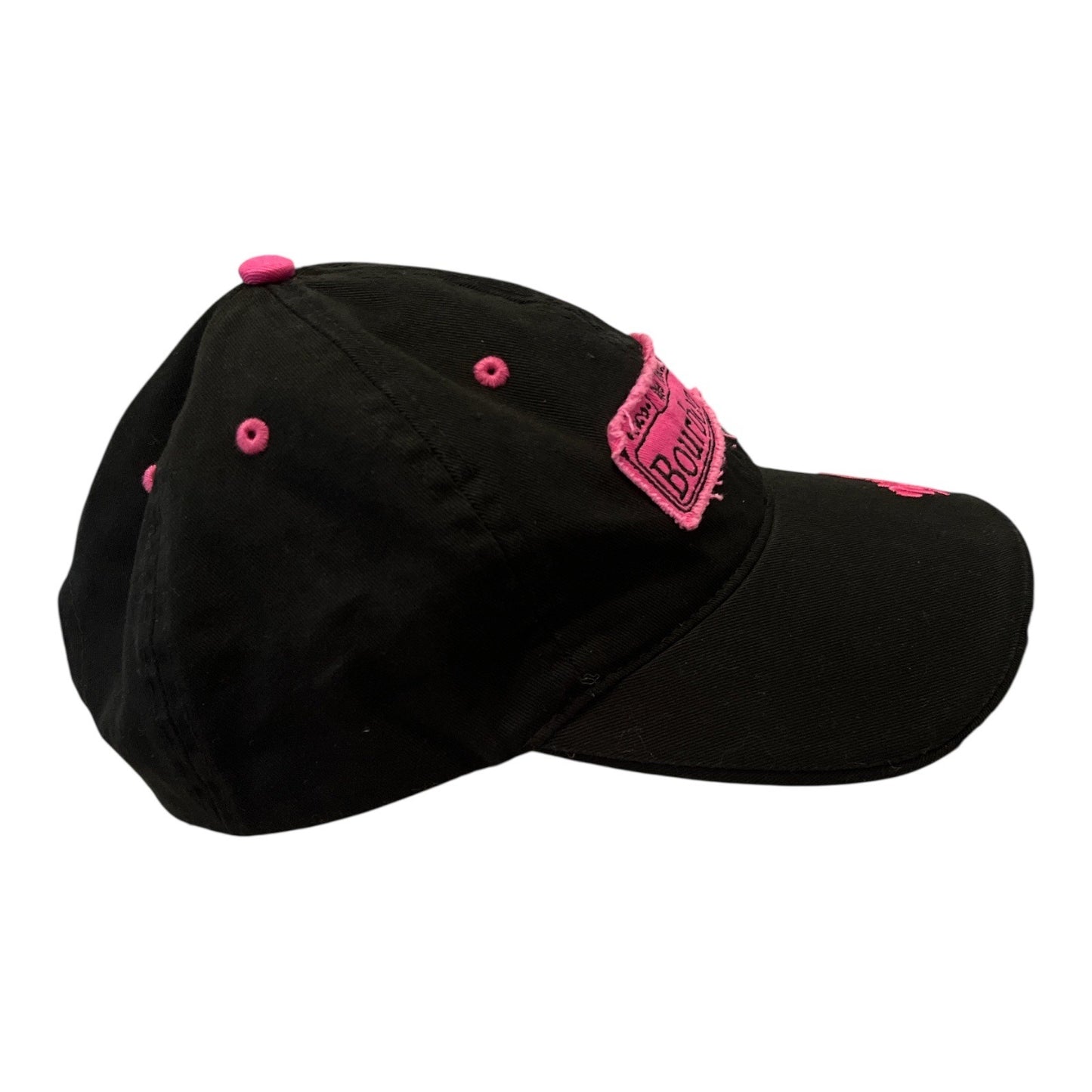 Bourbon Street New Orleans Hat – Pink Embroidery – Adjustable Distressed Cap by Sun Products