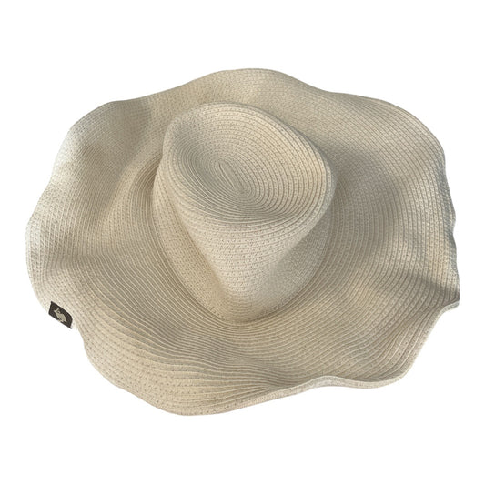 Peter Grimm Wide Brim Floppy Straw Sun Hat with Moldable Wire Brim Cream