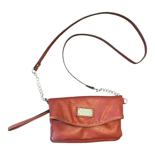 Nine West Red Faux Leather Crossbody Wristlet – Convertible Bag with Chain Strap – 5.5 x 8.5" 2010s