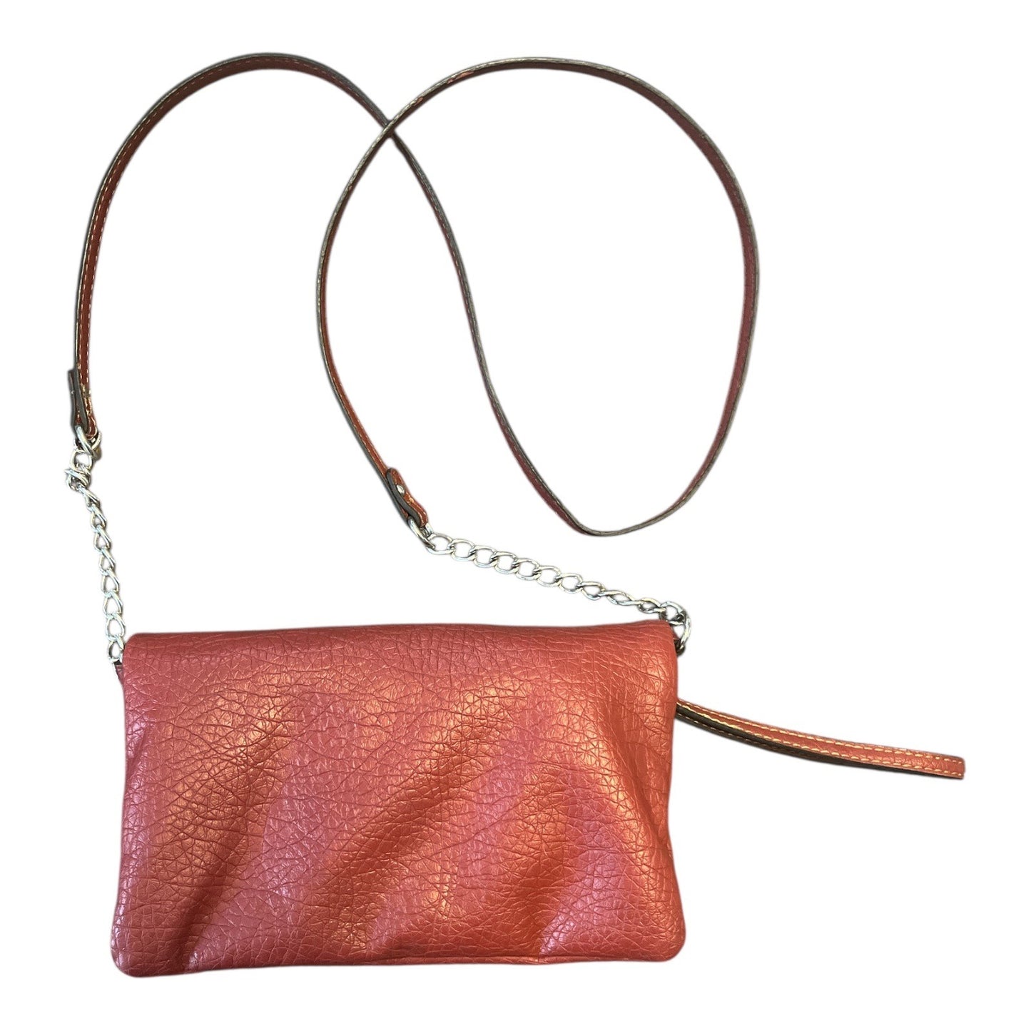 Nine West Red Faux Leather Crossbody Wristlet – Convertible Bag with Chain Strap – 5.5 x 8.5" 2010s