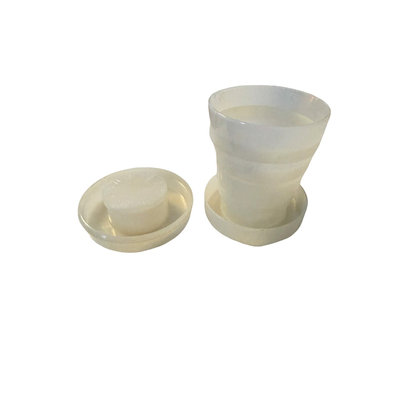 Vintage Stanhome Folding Travel Cup Collapsible Plastic Drinking Cup Advertising Premium