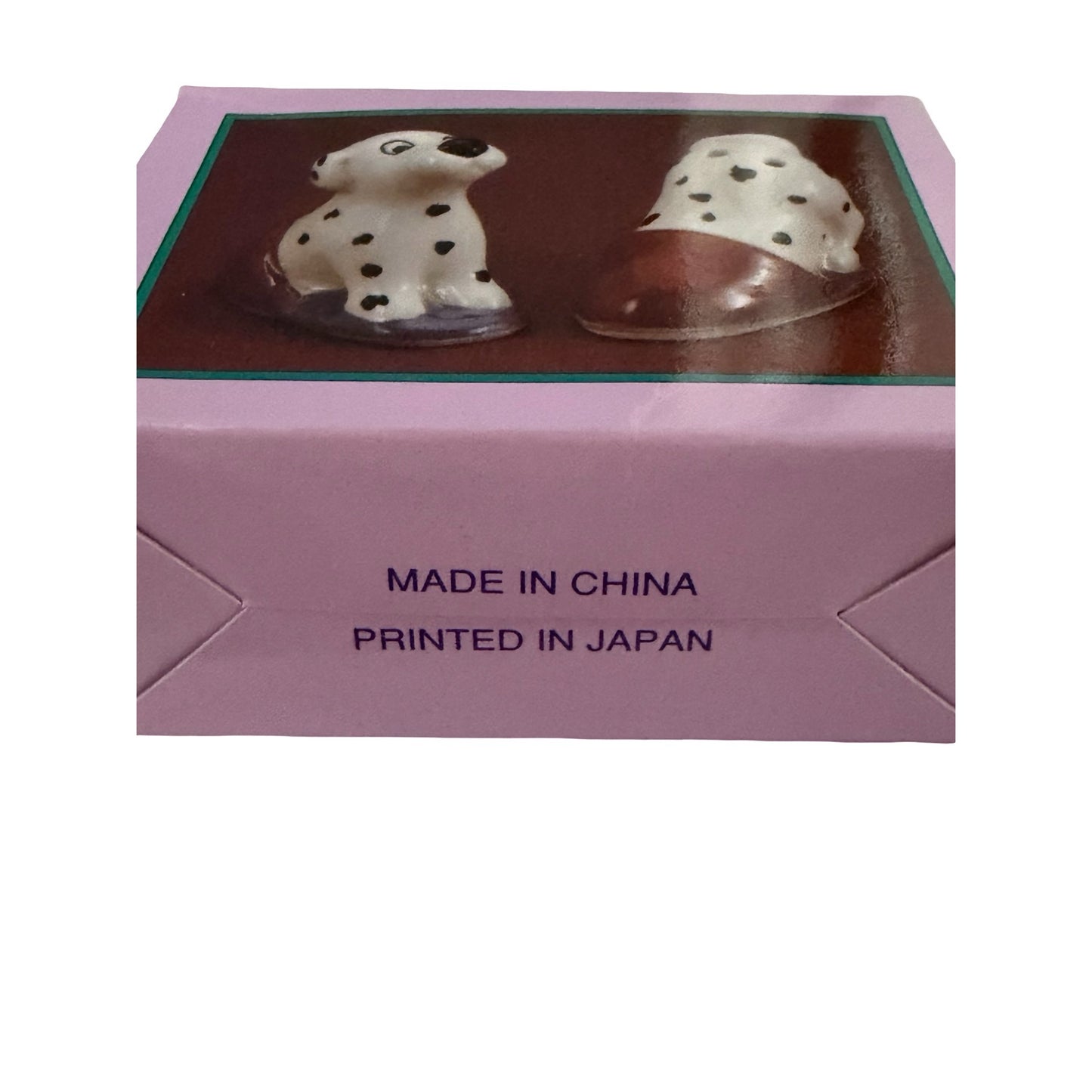 Clay Art Mini Dalmatian Puppies in Slippers Salt & Pepper Shakers with Box 1994