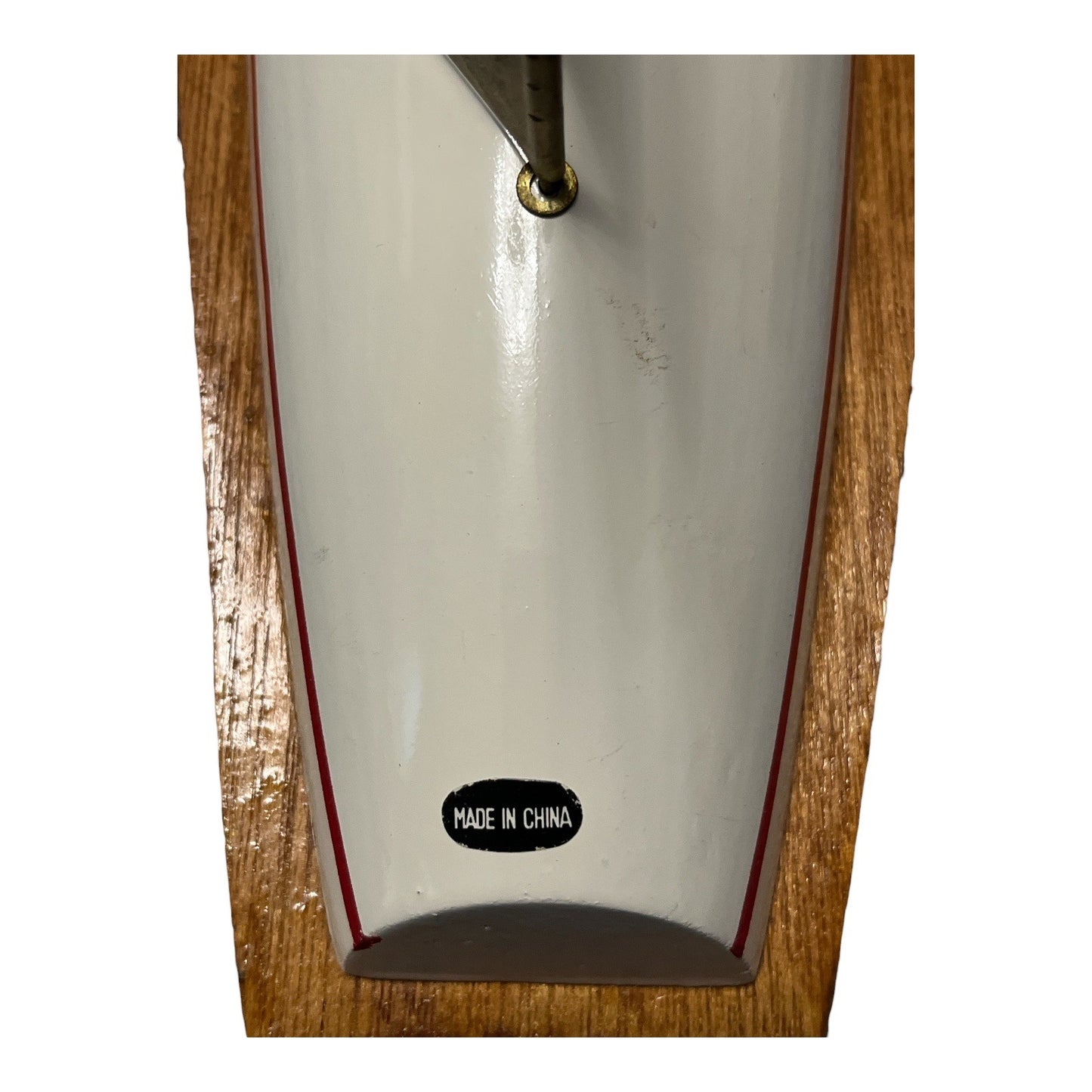 VTG Bermuda Storm Wooden Sailboat Model Bosun Boats Red White Sails Nautical Decor 18”