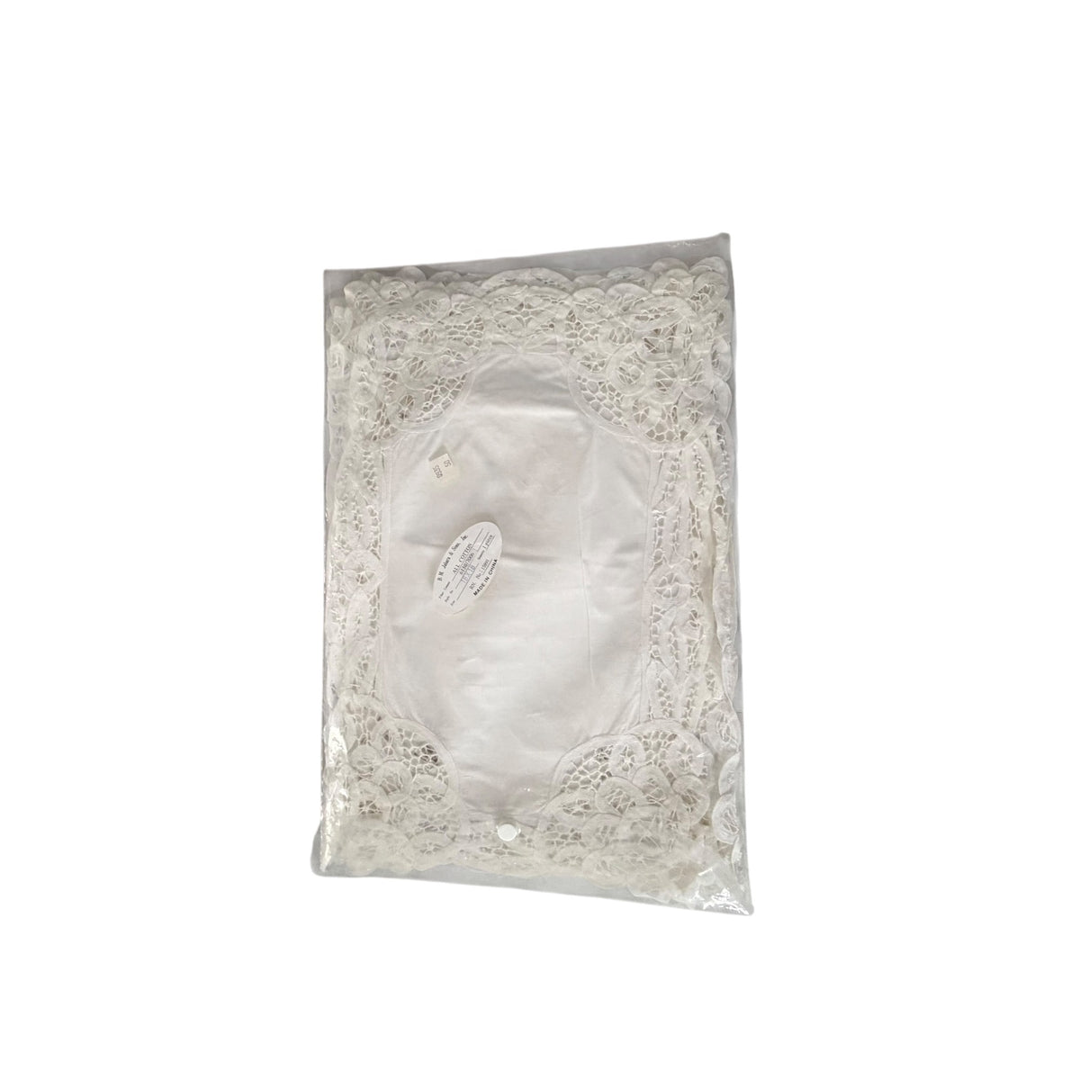 Vintage B.M. Jabara Battenberg Lace Cotton Placemats Set of 6 White 18x12