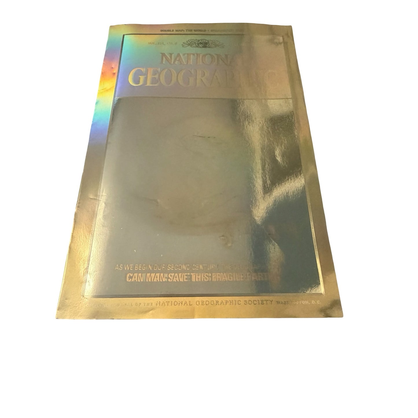 National Geographic Magazine December 1988 Centennial Issue Gold Holographic Cover Maps