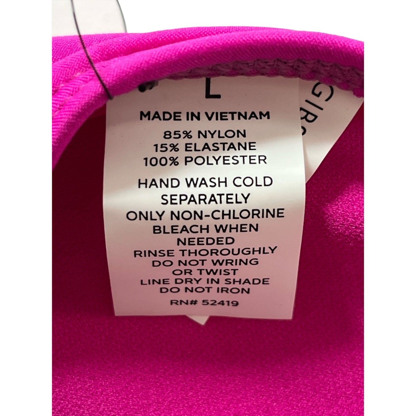 Gibson Latimer Bikini Top Size L Fuchsia Pink Metallic Band NWT
