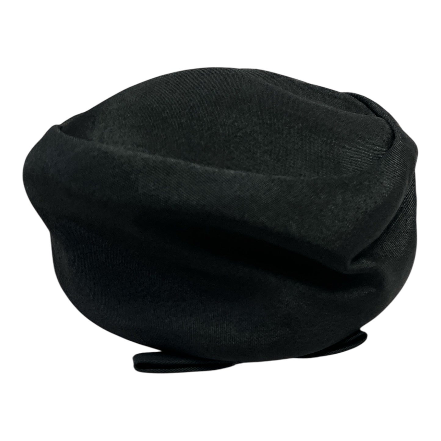 Vintage Black Pillbox Hat with Red Satin Lining – Made in USA