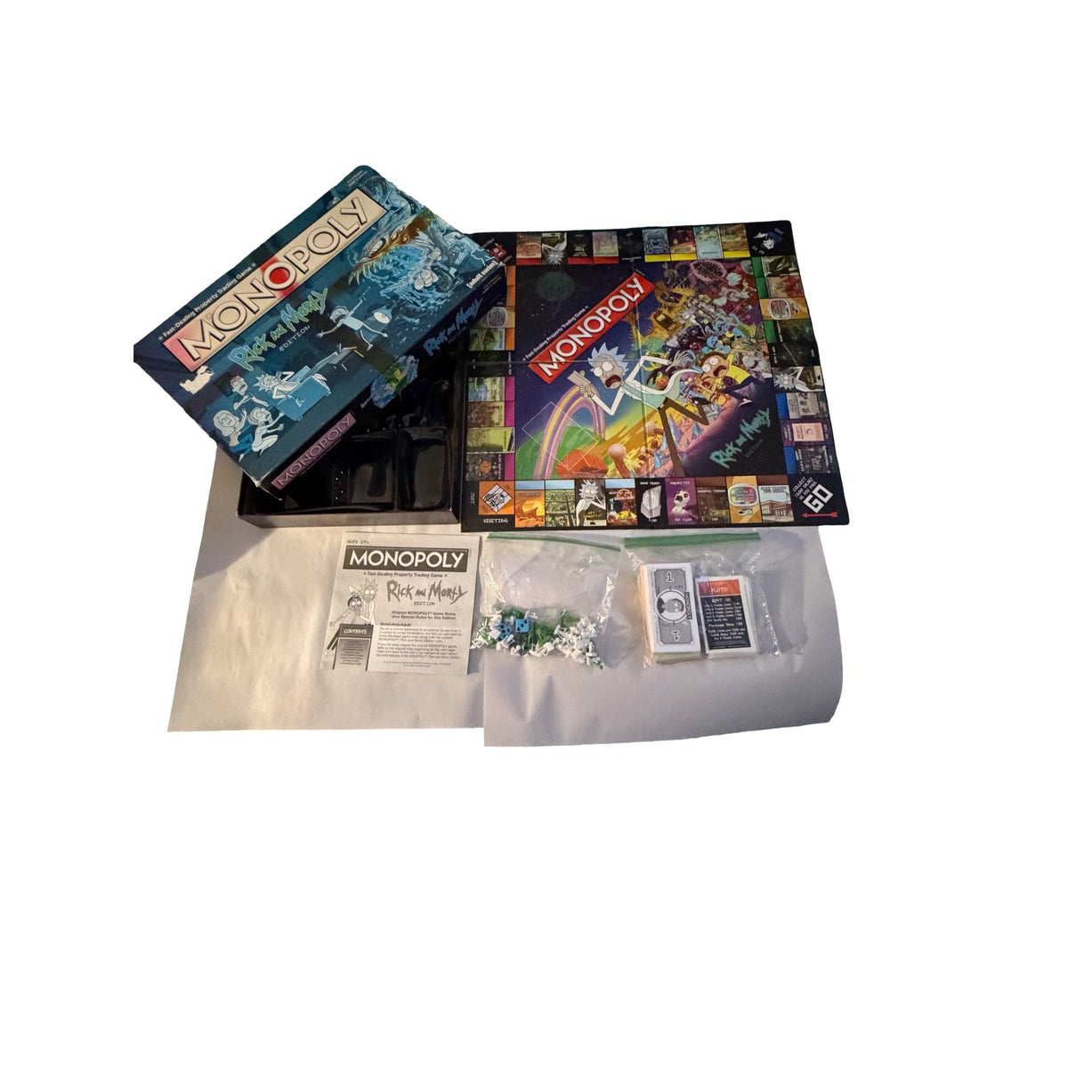2016 Monopoly Rick and Morty Edition USAopoly Adult Board Game Appears Complete