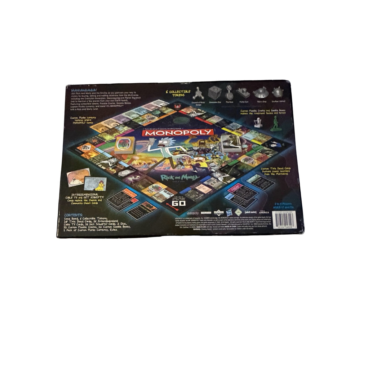 2016 Monopoly Rick and Morty Edition USAopoly Adult Board Game Appears Complete