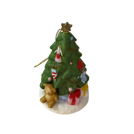 Nikko Korea Christmastime Porcelain Christmas Tree Ornament Teddy Bear Gifts