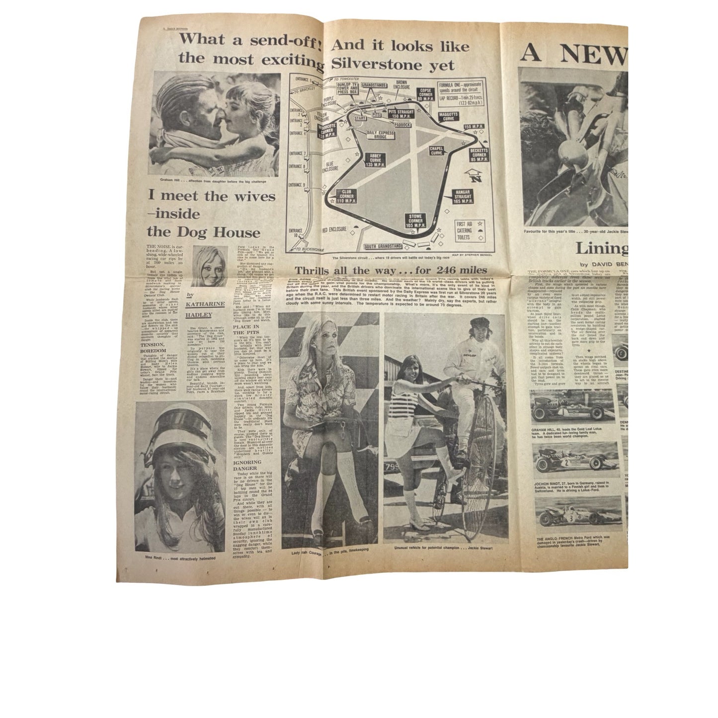 Vintage Daily Express Silverstone Magic Grand Prix Newspaper Supplement Jackie Stewart Graham Hill Formula One Racing