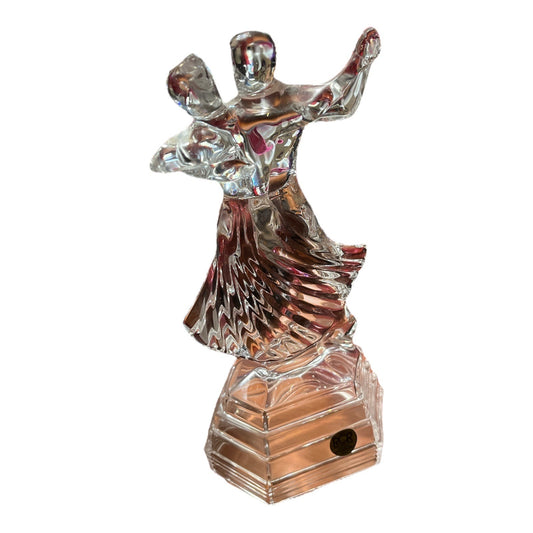 Vintage RCR Royal Crystal Rock Dancing Couple Figurine – 24% Lead Crystal – Italy – 1980s