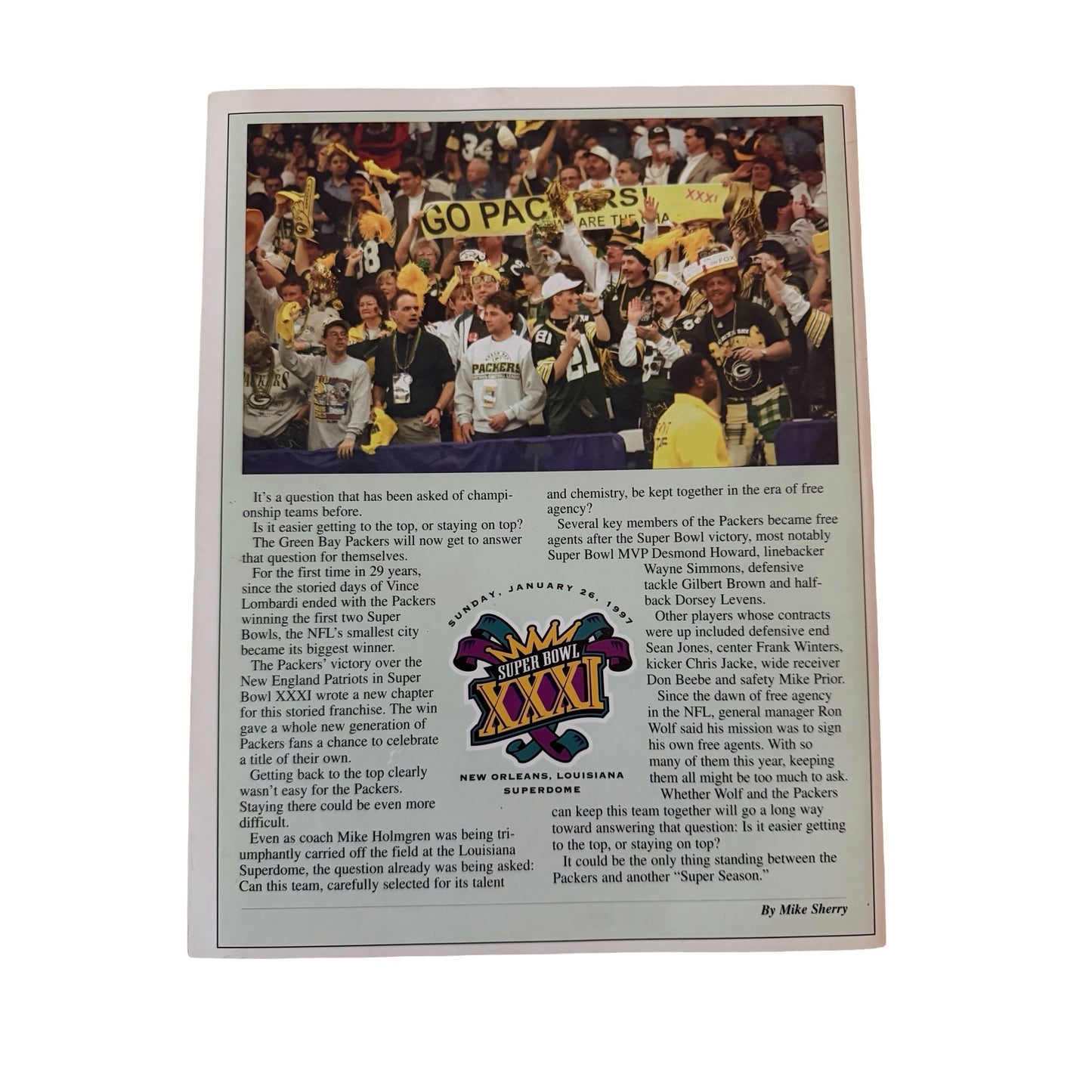 1997 Green Bay Packers Super Bowl XXXI Super Season Brett Favre Championship Program Book