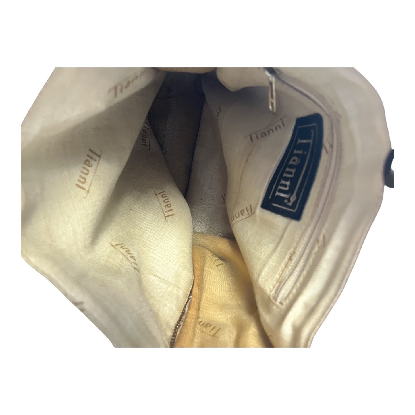 Vintage Tianni Leopard Print Faux Fur Tote Bag Gold Trim Shoulder Purse Y2K