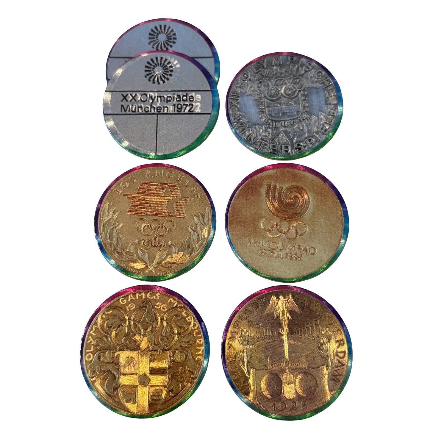 Vintage Atlanta 1996 Centennial Olympic Games Cardboard Pogs Slammers Lot of 7