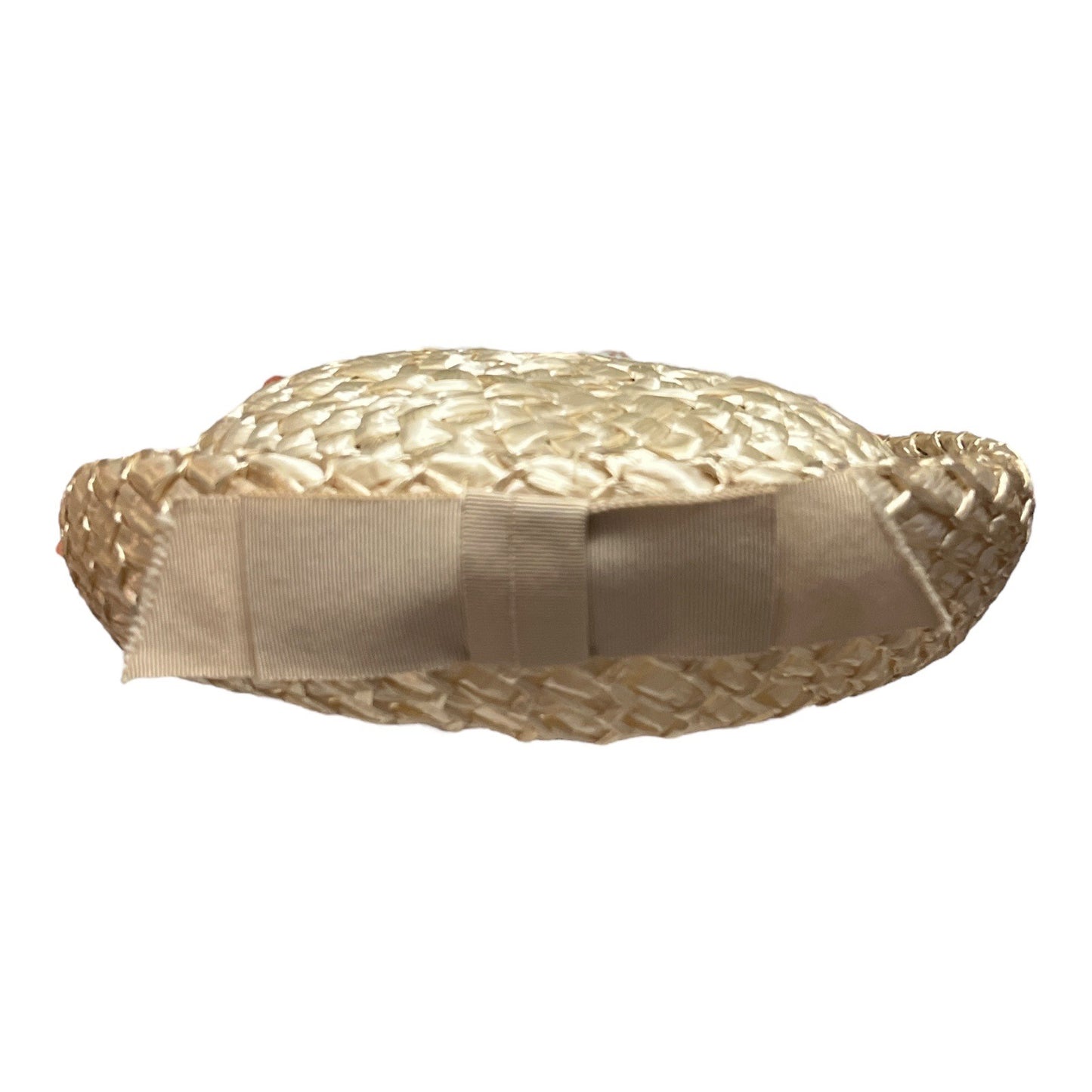 Vintage Women’s Straw Hat – Union Made USA – Woven Raffia with Ribbon