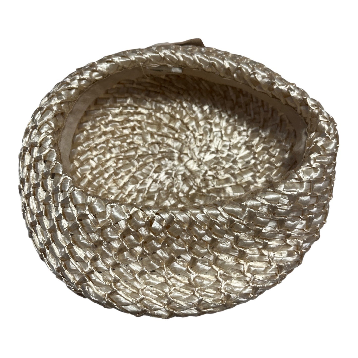 Vintage Women’s Straw Hat – Union Made USA – Woven Raffia with Ribbon