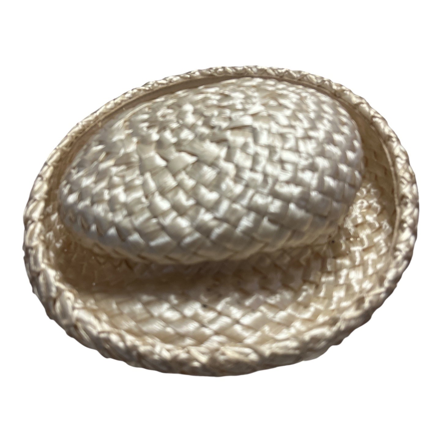 Vintage Women’s Straw Hat – Union Made USA – Woven Raffia with Ribbon