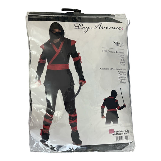 Leg Avenue Ninja Costume XL 5pc Set Shirt Pants Belt Hood Mask Nunchaku