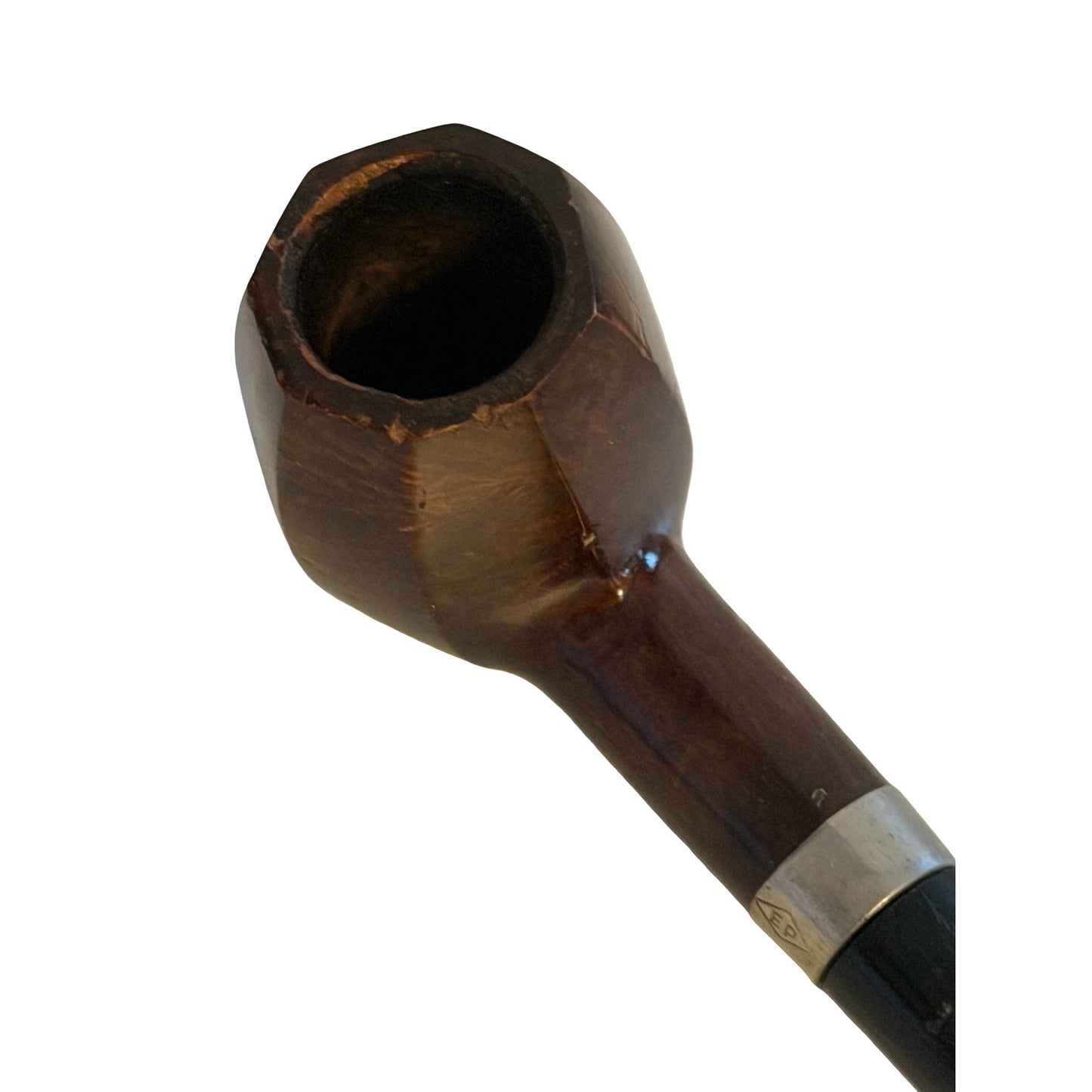 Vintage Faceted Briar Smoking Pipe Long Stem 11 Inch Estate Pipe