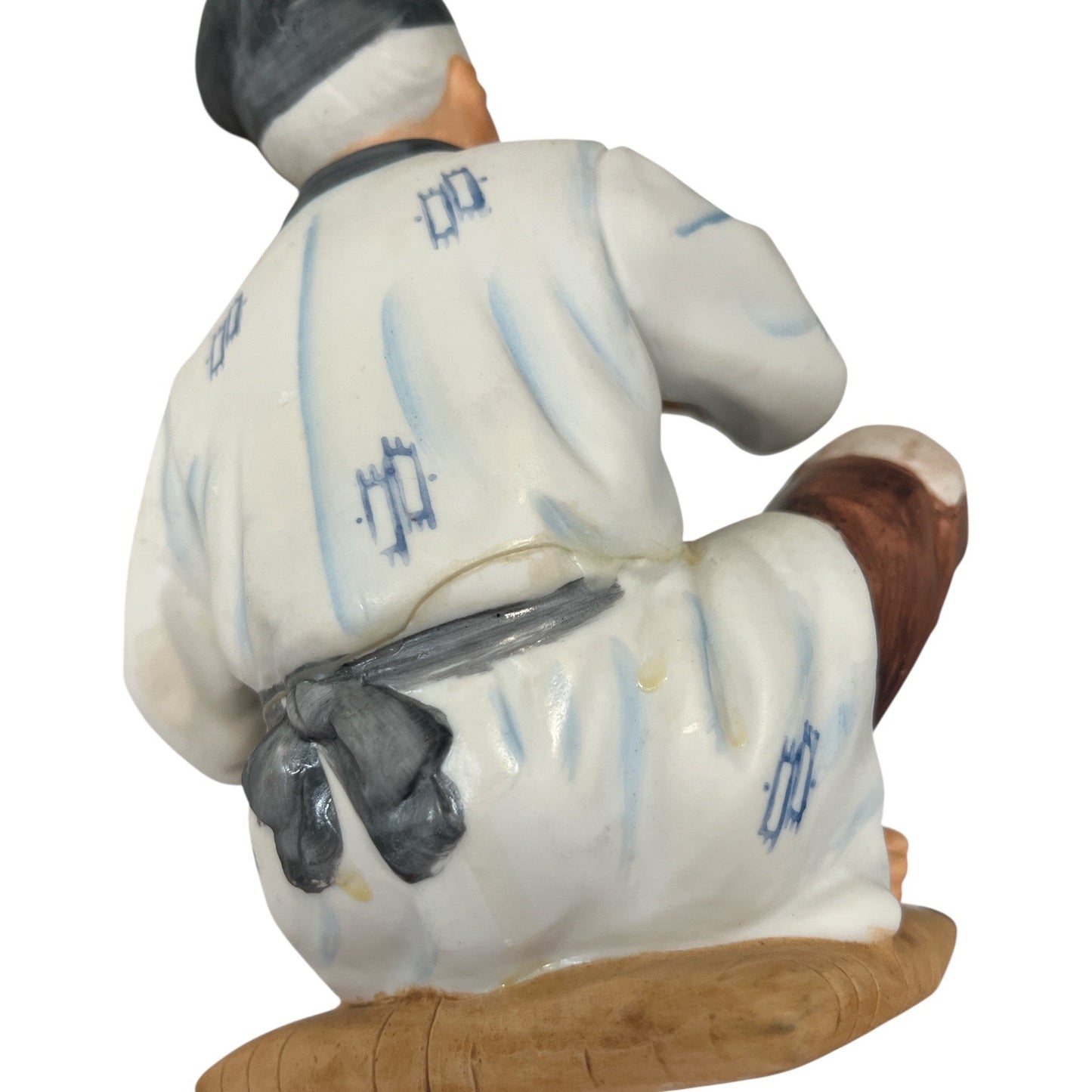 Vintage HOMCO Oriental Musician Figurine Taiwan Porcelain Seated Drum Player Repaired