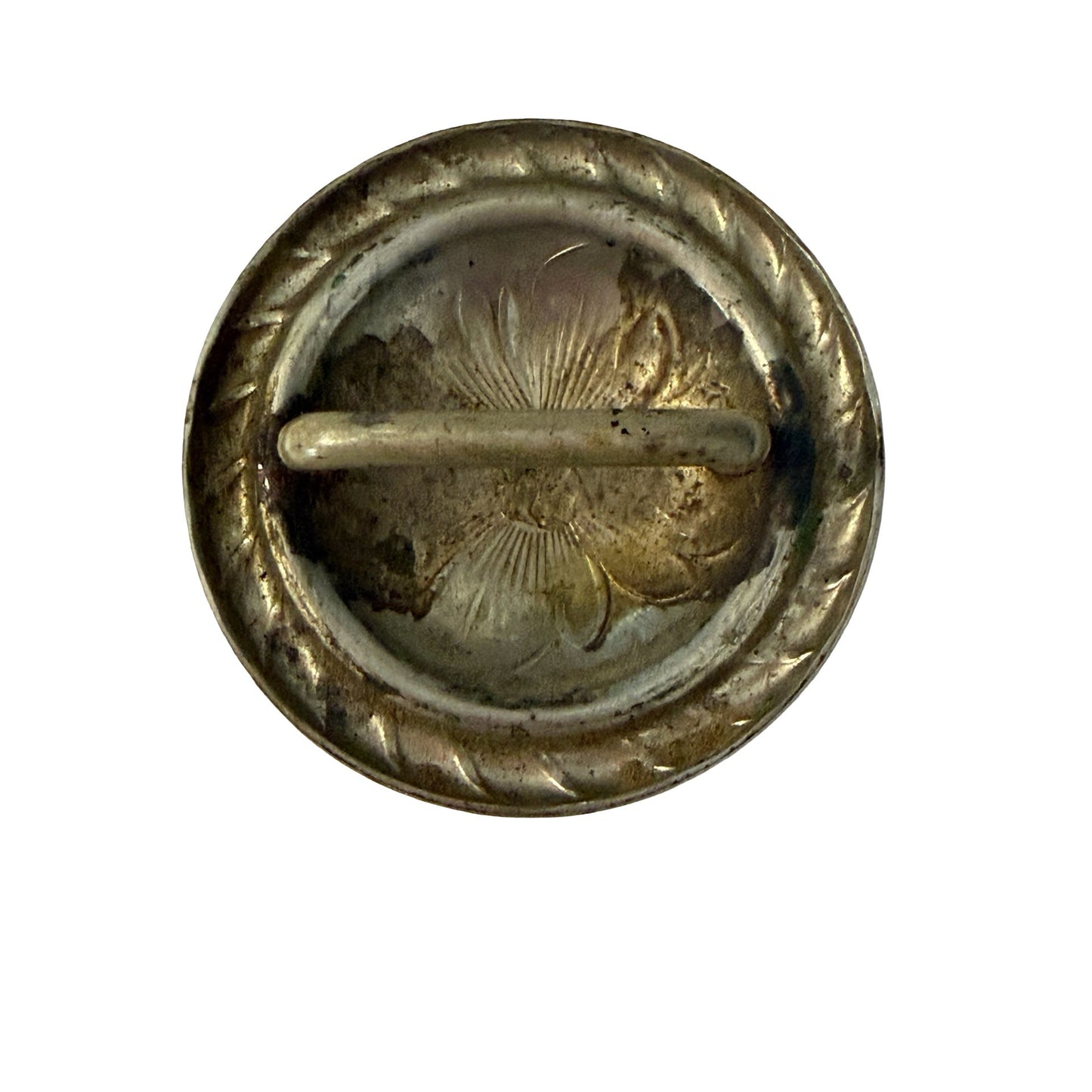 Vintage Floral Concho Belt Buckle Round Western Rope Edge Metal Concho