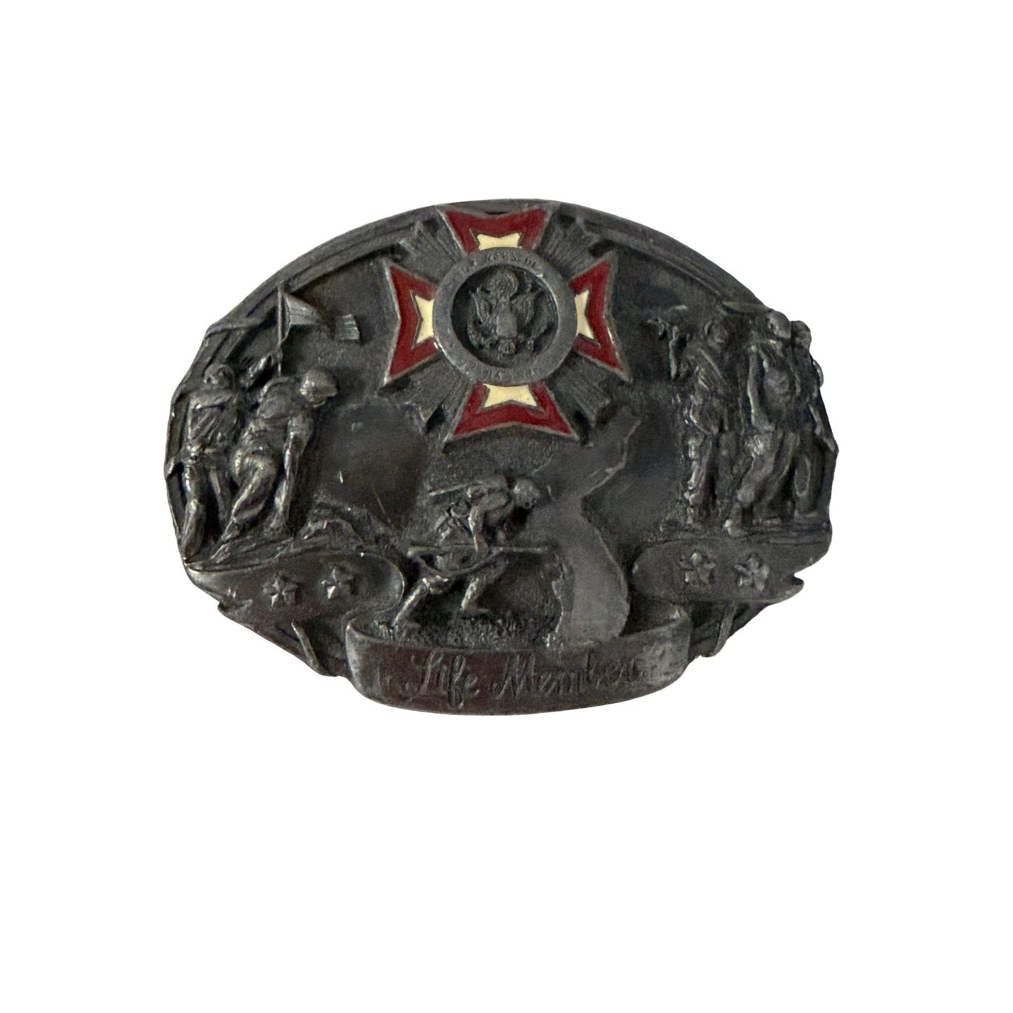 1987 Siskiyou VFW Life Member Belt Buckle Veterans of Foreign Wars Made in USA