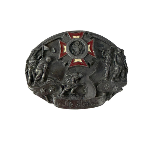 1987 Siskiyou VFW Life Member Belt Buckle Veterans of Foreign Wars Made in USA
