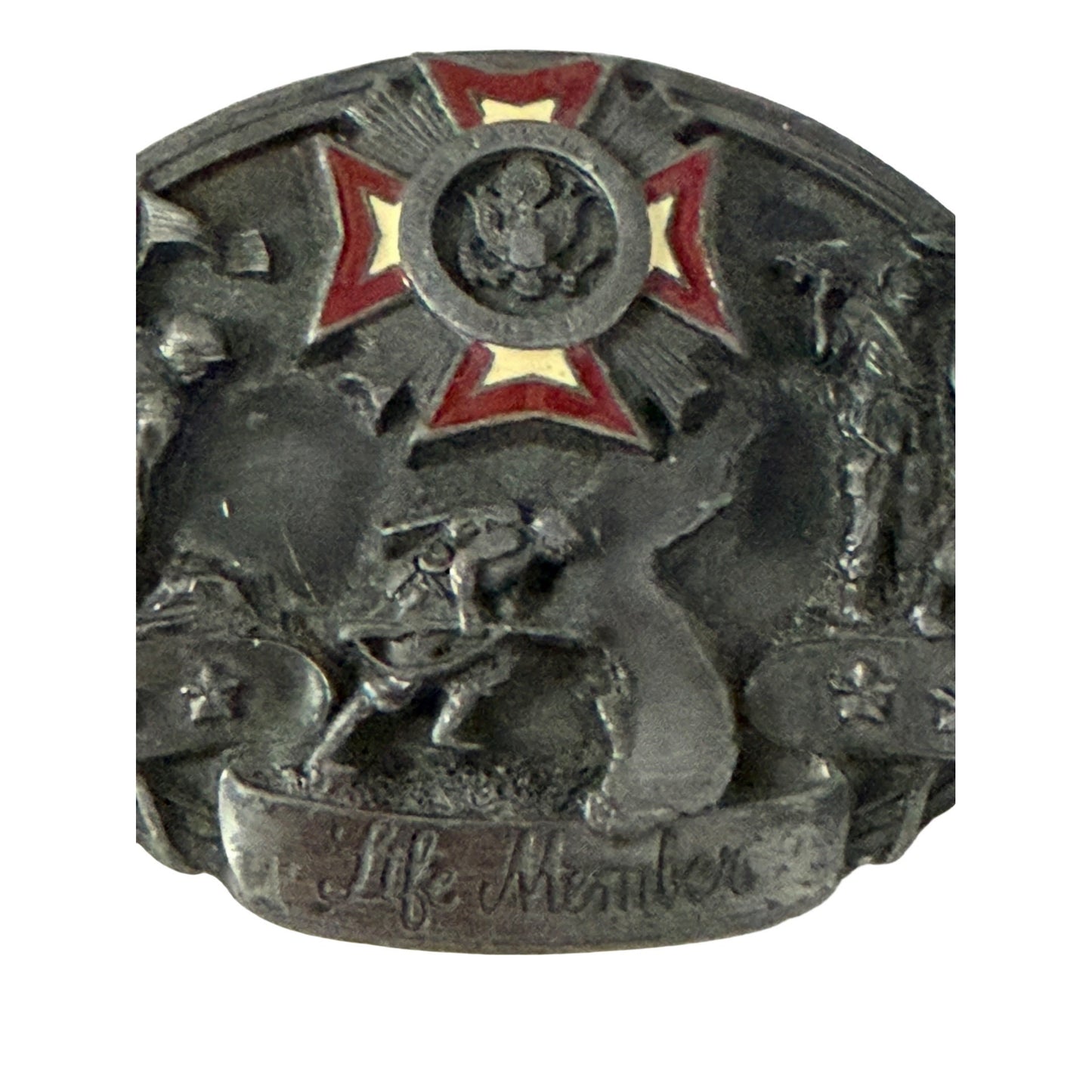 1987 Siskiyou VFW Life Member Belt Buckle Veterans of Foreign Wars Made in USA