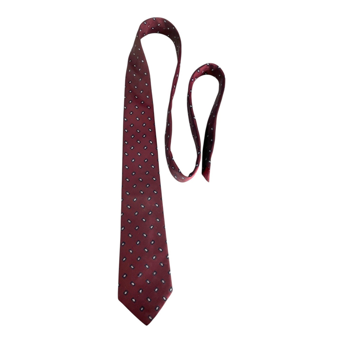 Vintage USAir Burgundy Geometric Necktie – Made in USA by Anthony Ent. – 57x3