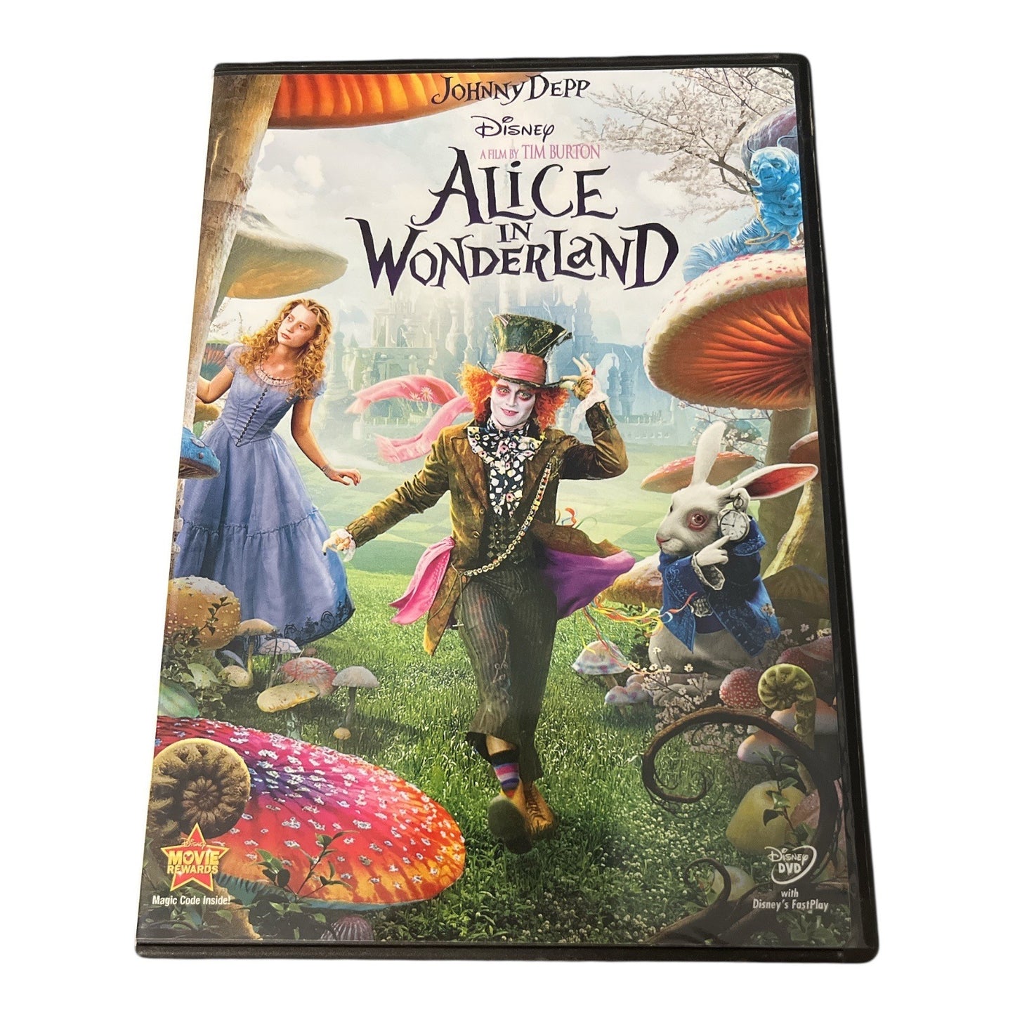 Disney Alice in Wonderland DVD 2010 Johnny Depp Tim Burton 1 Disc Family Movie