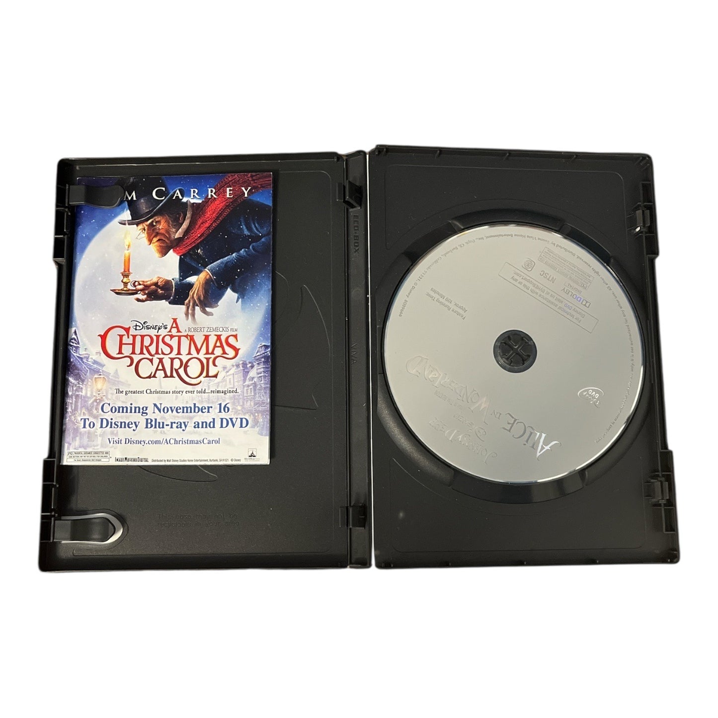Disney Alice in Wonderland DVD 2010 Johnny Depp Tim Burton 1 Disc Family Movie