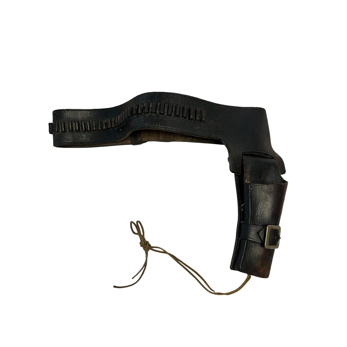 Vintage Leather Gun Belt & Holster Western Rig Ammo Loop Cartridge Belt Size 34