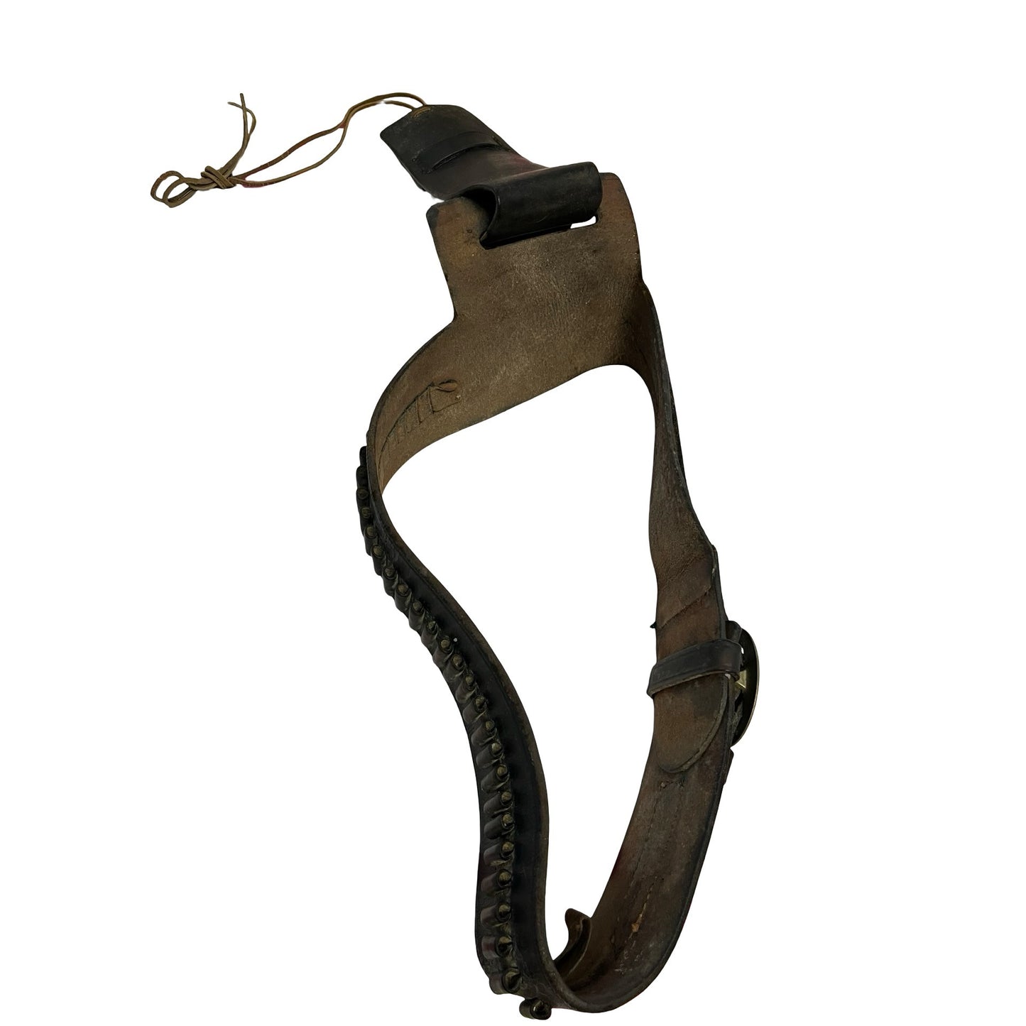 Vintage Leather Gun Belt & Holster Western Rig Ammo Loop Cartridge Belt Size 34