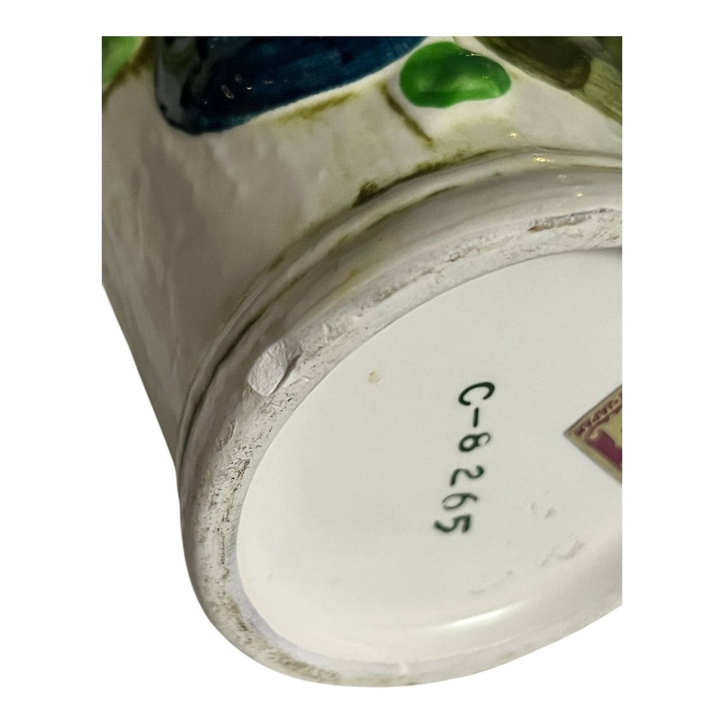 Set of 3 Vintage Napco Ceramic Tumblers C-8265 – Blue Bow & Fruit Design – Japan