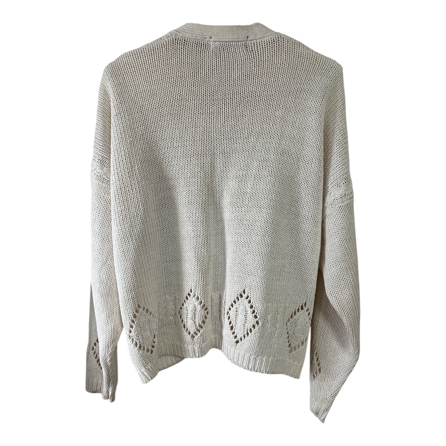 Outback Red Women’s Cream Knit Cardigan Sweater – Made in Hong Kong – Size M