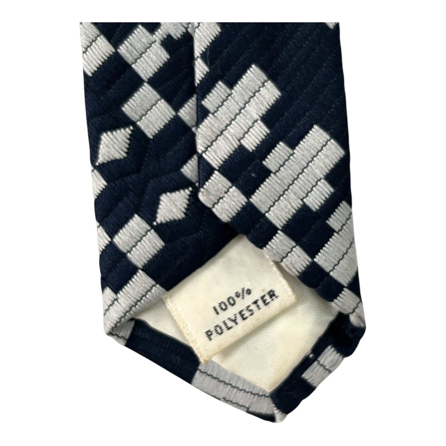 Vintage Continental Clothing Geometric Neck Tie Black Gray Harlem Irving Plaza