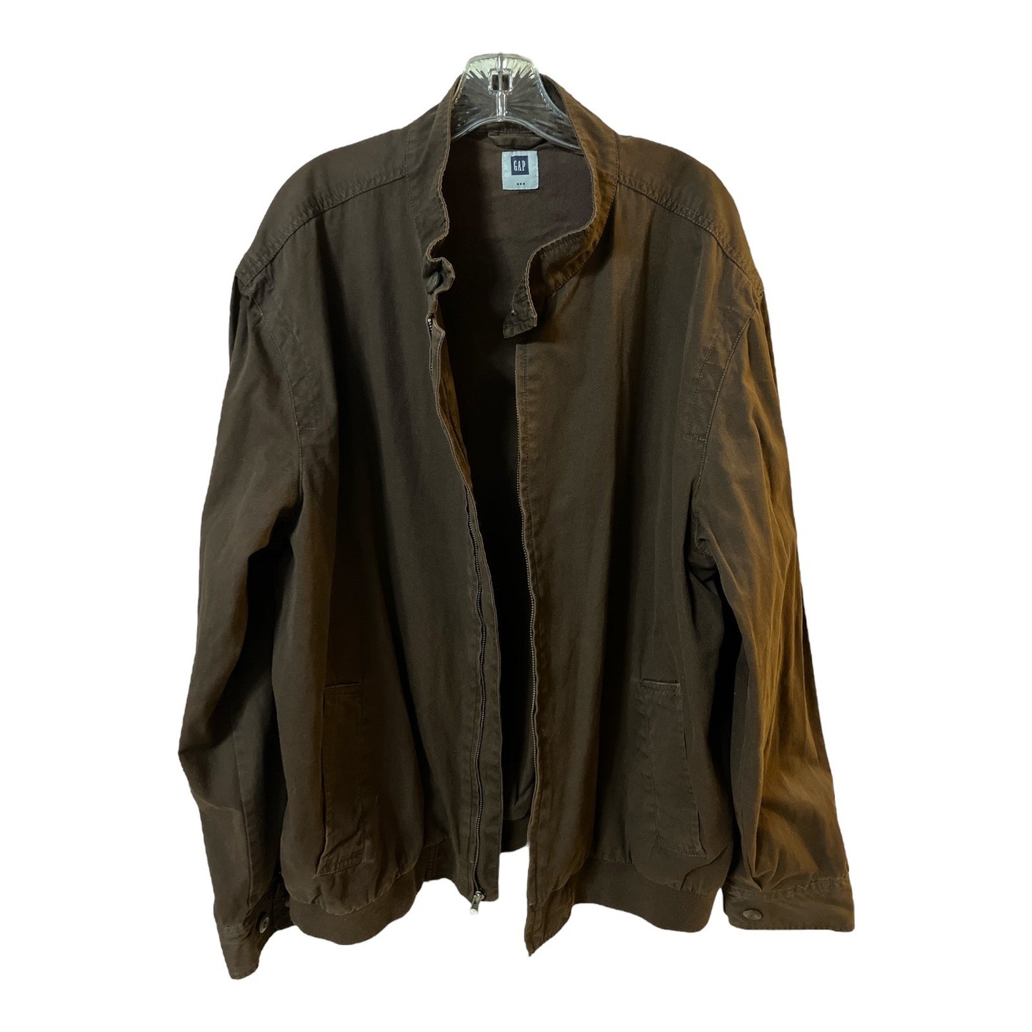 GAP Brown Zip Front Jacket Men’s 2XL Lightweight Casual Coat Early 2000s