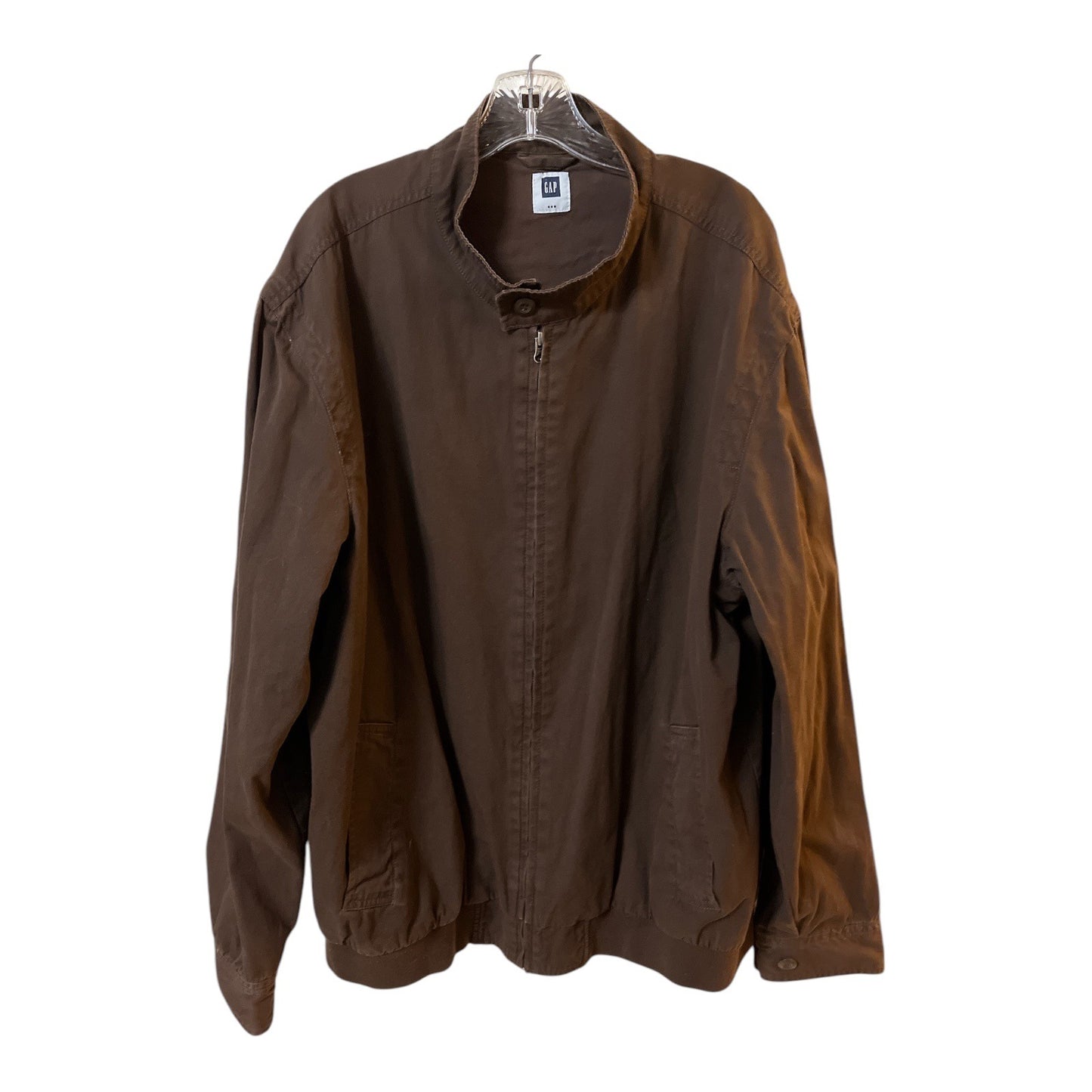 GAP Brown Zip Front Jacket Men’s 2XL Lightweight Casual Coat Early 2000s