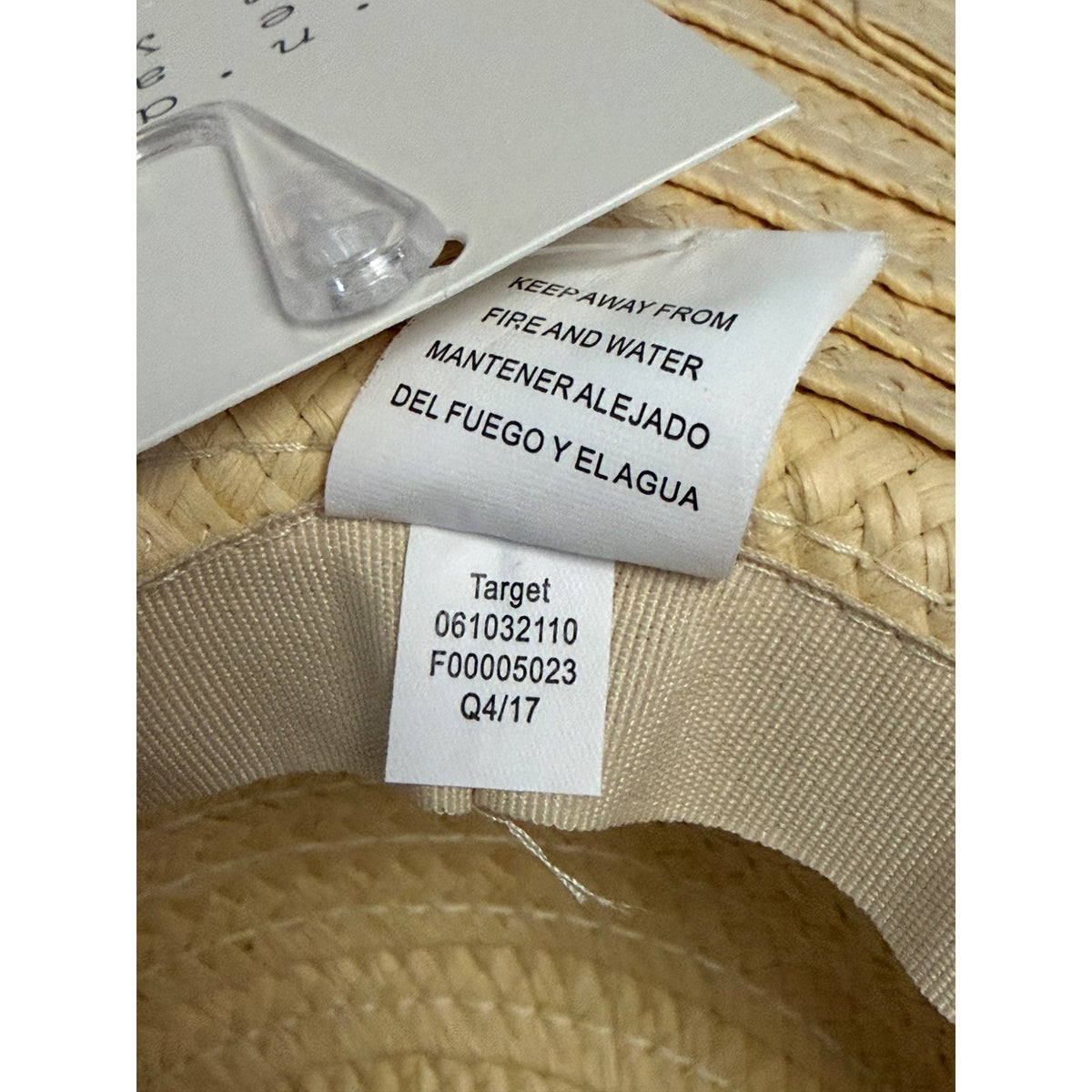 A New Day Wide Brim Straw Sun Hat Blue Striped Band Natural NWT 2018