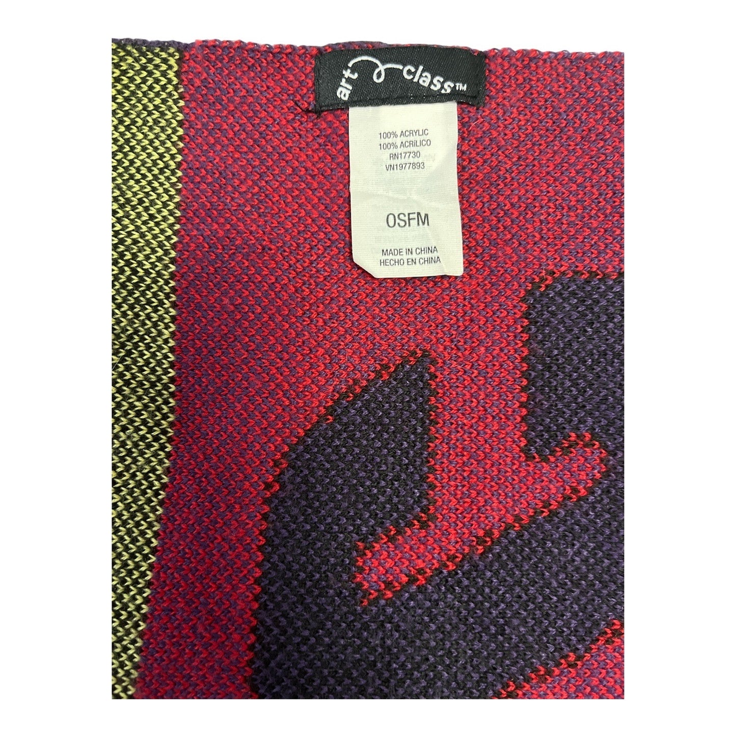 Art Class Tokyo Circuit Scarf 56” Fringed Knit Acrylic Target 2018 OSFM
