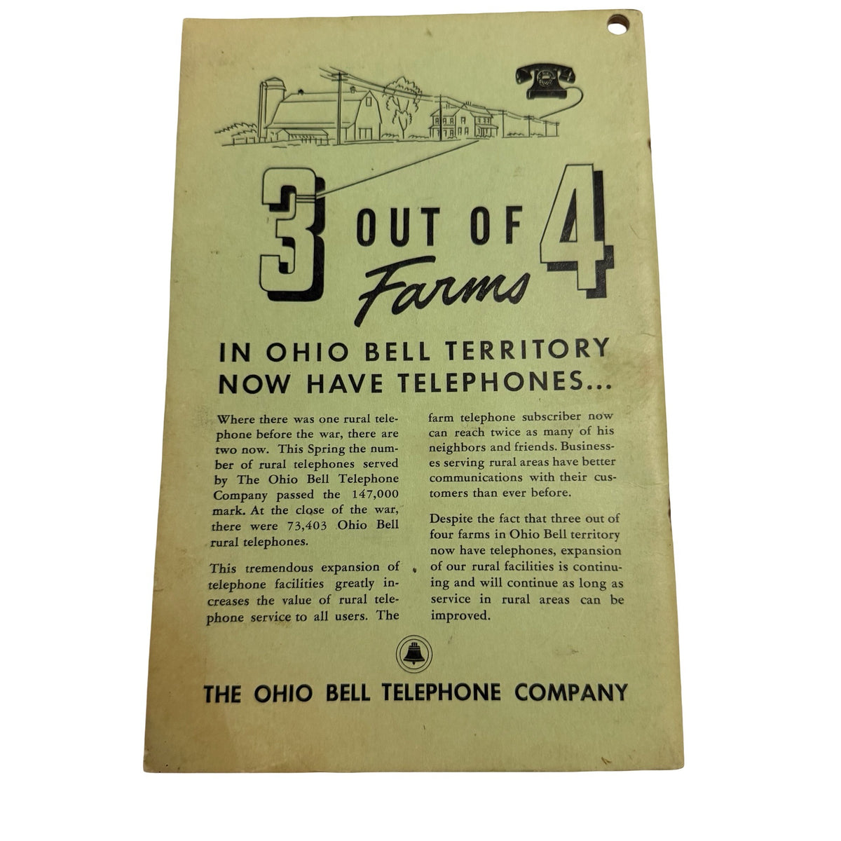 1950 Ohio Farm Service Directory Ohio Bell Telephone Vintage Agricultural Ephemera