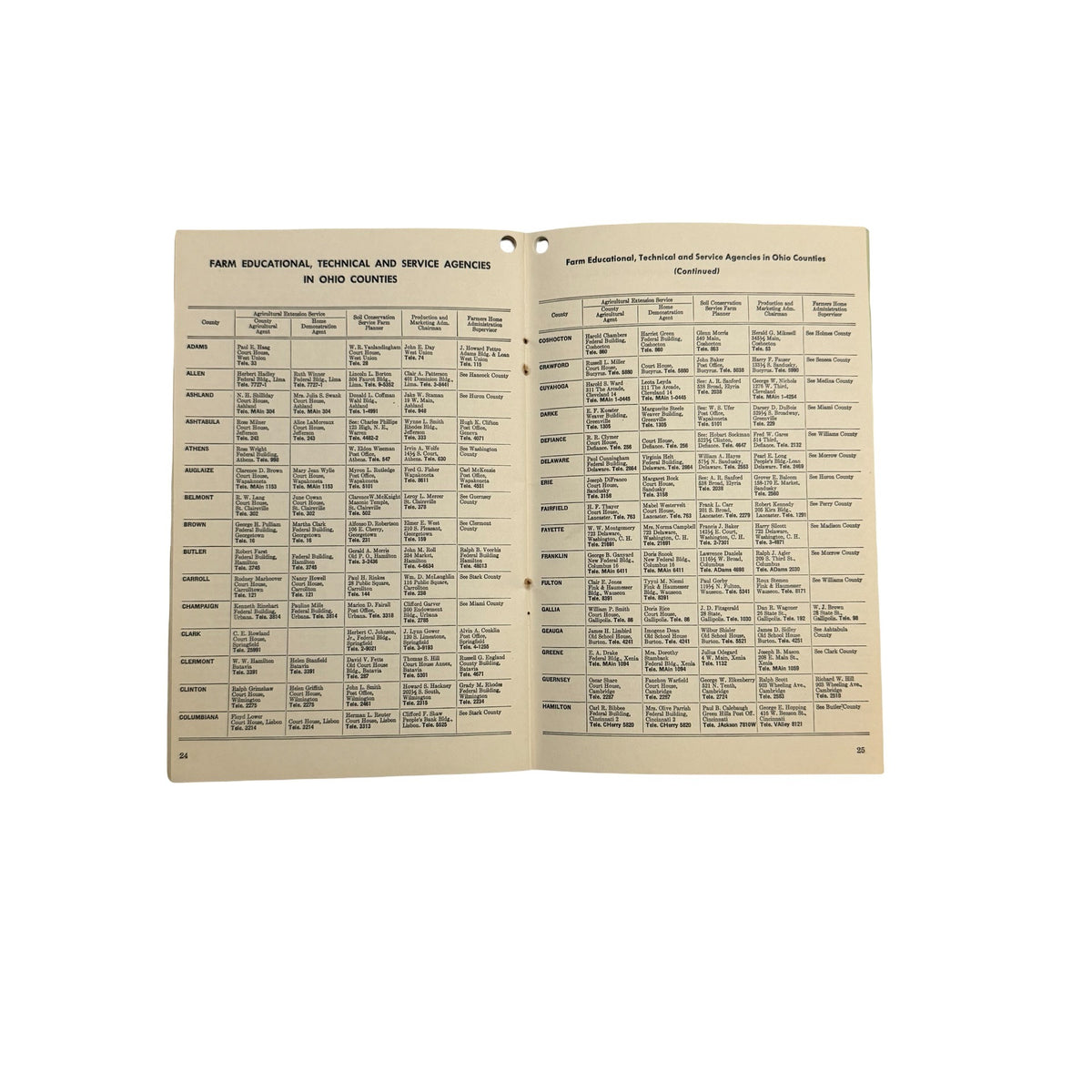 1950 Ohio Farm Service Directory Ohio Bell Telephone Vintage Agricultural Ephemera